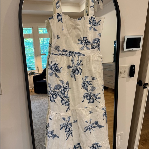 Agua Bendita Dresses & Skirts - Agua Bendita for Anthropologie women’s  Floral White and Blue Sundress